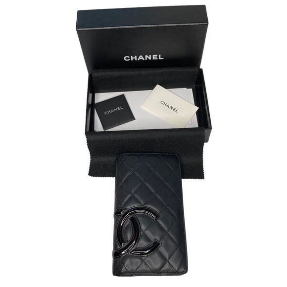 CHANEL Cambon Black Quilted Lambskin Leather Wallet - Picture 13 of 16